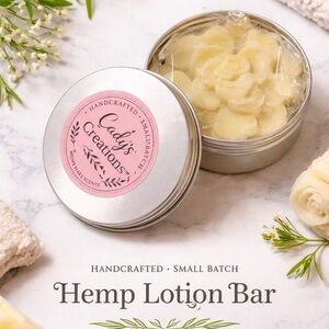 Hand Crafted Hemp Lotion Bar - Pink and Silver